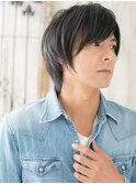 束感イケオジ斜めバングメンズカットX上尾