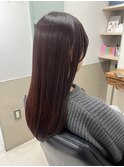 大人女性◆艶レイヤー前髪ピンクベージュ 髪質改善 縮毛矯正