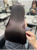 韓国 くびれロング レイヤー ワンホンヘア 小顔前髪