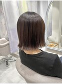 切りっぱなしボブ×ナチュラルブラウン