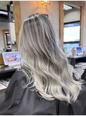 バレイヤージュ、ハイライト、レイヤーカット、ダブルカラー