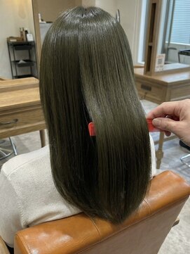 エミュー 大船店(emue) 大船ワンカラーブリーチなしダブルカラーオリーブブラウンカラー