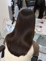 ロムーク 表参道(LOMKH)&nbsp;縮毛矯正レイヤーカット髪質改善シールエクステココアブラウン