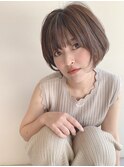 大人ショートボブ×ベージュ髪質改善/ヘッドスパ/トリートメント
