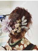 着物・ドライフラワーアレンジ