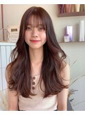 韓国ヘア/シースルーバング/顔まわりレイヤー