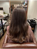 重めセミロング×グラデーションカラー