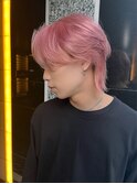 ウルフ、ハイトーン、センターパート、ダブルカラー