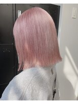 ベレーザ 渋谷(BELEZA)&nbsp;3593ホワイトピンクニュアンスカラーぱっつん前髪ベビーピンク