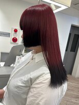 ルーブ トウキョウ(Loob. TOKYO) 黒髪デザインカラー裾カラーエンドカラーアンブレラカラーウルフ