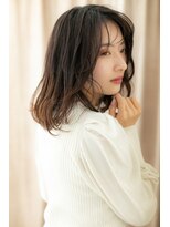 カバーヘア ブリス 戸田公園西口店(COVER HAIR bliss) エンドカラーウェットヘア黒髪小顔ミディアムY戸田公園20代30代