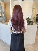 ブリーチなしダブルカラーレッドピンク