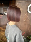 ボブにも合うピンクレッドカラー!/ベビーピンク