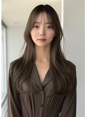 レイヤーカット小顔に見せるヘア透明感カラー/韓国ヘア/ロング