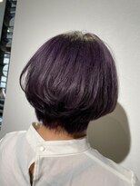 リー 東三国(Lee)&nbsp;パープルカラー×大人な丸みショートボブ