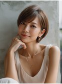 前髪顔まわりカット/外ハネボブ/丸みボブ/ショートボブ