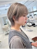 【東 純平】マッシュショートウルフ+プラチナベージュ