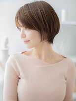 カバーヘア 上尾西口店(COVER HAIR)&nbsp;ミルクグレージュ暗髪小顔ハンサムショートウルフc8上尾30代40代
