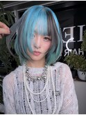 マレットウルフインナーカラーブリーチダブルカラーケアブリーチ