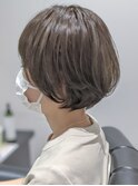 秋先取りスタイル×丸みショートボブ×シースルーバング