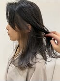 インナーカラー×透けグレージュ