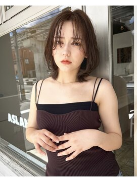 アスラン(ASLAN) 【aslan】ウルフレイヤースタイル/グレージュ