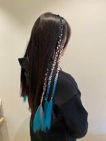 ニシオギ ヴォイス 西荻窪店(nishiogi voice) 艶感のあるロングストレート×エクステ編み込みヘア