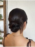 結婚式/タイトシニヨン/アップスタイル/ドレスヘア表参道