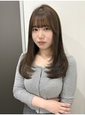 オリーブグレージュ 赤み消しカラー レイヤーカット