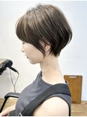 オリーブベージュシャギーボブ透明感カラー30代40代50代60代銀座