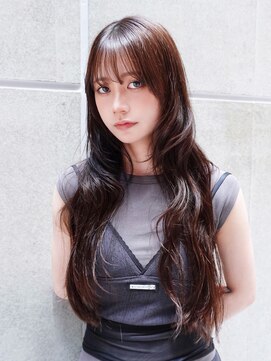 アイティーバイアルバム 藤沢店(IT by ALBUM) ロンググレージュ暗めカラー韓国ヘア顔周りレイヤー_F21098