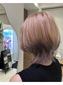 エンドカラー/pink × dark gray