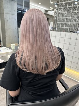 サンクマーケット 渋谷(cinq MARKET) 渋谷ピンクベージュカラーペールピンク顔周りレイヤー韓国