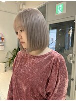ステラ ヘア デザイン サロン(STELLA hair design salon)&nbsp;ホワイトベージュ×切りっぱなしボブ【浅野】