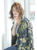 【Lond charme】 グラデーションカラーペールベージュ外はねボブ