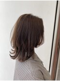 やわらかベージュのウルフカット