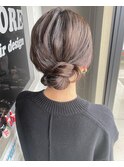 簡単ヘアアレンジ　髪質改善　ブラウンアッシュ