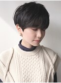 【モリオ原宿】黒髪ベリーショート前髪あり耳だし