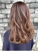 ハイライトカラー白髪ぼかしレイヤーカットカシスブラウン柏