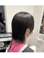 ヘアーデェカラー(hair de KOLOR) 【つくば】外ハネボブヘア×暗髪オリーブ系カラー