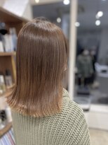 ヘアーデェカラー(hair de KOLOR) 【つくば】外ハネミディアム×透明感カラーミルクティーベージュ