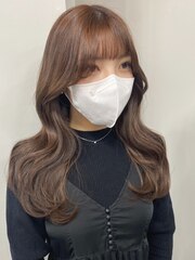 3237美魔女髪質改善日本髪フレンチセピアアッシュゆる巻きロング