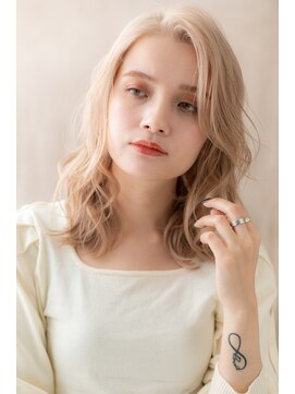 カバーヘア ブリス 川口(COVER HAIR bliss) ハイトーンカラーかきあげウルフハッシュカットZ川口20代30代