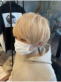 men'sブロンド シャドールーツ マッシュ　ストリート