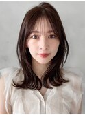 斜めバング20代30代40代◎ホワイトグレージュデジタルパーマ