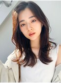 ◎韓国風くびれヘア ロング 前髪なし色気レイヤー