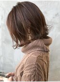 【GEEKS渋谷】レイヤーボブ/ココアグレージュ/冬カラー/30代40代
