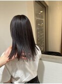 黒髪ミディアム/アッシュブラック/艶感/うるツヤ/ストレート