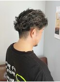 立体感ツイストマッシュ/サーフカールパーマ/ツーブロックメンズ
