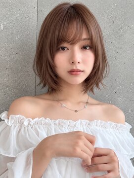 シー バイ ロンド 新宿(Sea by Lond) ワンホンレイヤ ー×ダークブルー[デジタルパーマ/ボブ/韓国]